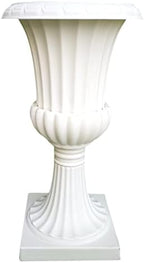 Happyyami Outdoor Planters White Urn Planter Plastic Wedding Flowerpots Roman Pillar Plant Pot Rustic Greek Column Statue Vintage Style Wedding Centerpieces Vase for Front Porch Door Planter by Happyyami