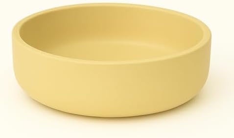 Concrete Succulent Pot Bowl, Modern Decor, Gift, Wedding/Shower Favor, Candle Vessel, 6 in (Charcoal, with Drainage Hole) (Canary Yellow, Without Drainage Hole) by Unknown