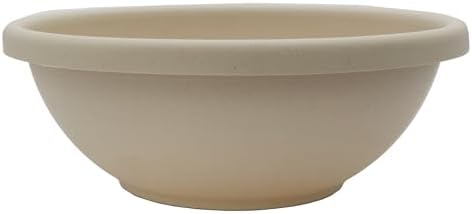 The HC Companies Shallow Planter with Drainage - Contemporary Garden Bowl Planter for Flowers, Herbs & More - Round Succulent Planter Pot for Indoors and Outdoors (15.5" Cottage Stone, Pack of 1) by TheHCCompanies