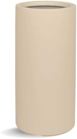 KUTE NEST 19.5" Premium Tall Tubo Fiberstone Outdoor Planter - Kilim Beige by KuteNest
