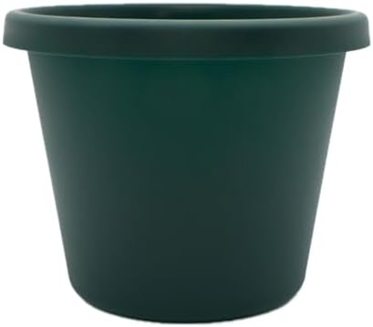 The HC Companies Prima Round Plastic Plant Pot w/Rolled Rim - Lightweight & UV Resistant Flower Pot for Herbs & More - Outdoor & Indoor Plant Pots w/Drainage (20 inch, Evergreen, Pack of 1) by TheHCCompanies