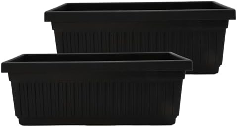 The HC Companies Venetian Window Planter Box, 24 Inch, Black, 2-Pack by TheHCCompanies