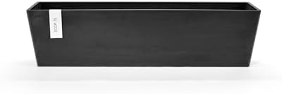 Ecopots Bruges Rectangular Flower Planter, Dark Grey, 31.5" by ECOPOTS
