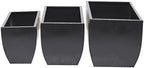 CosmoLiving by Cosmopolitan Metal Indoor Outdoor Planter, Set of 3 20", 18", 16"W, Black - Image 5