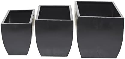 CosmoLiving by Cosmopolitan Metal Indoor Outdoor Planter, Set of 3 20", 18", 16"W, Black - Image 5