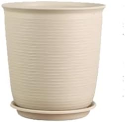 Indoor/Outdoor Plant Pot, Thickened Resin Plastic Flower Pots Succulent Pots Creative Round Large Flower Pots Balcony,Home Decor,Plant Lover Gift (Color : Beige 4pcs, Size : XXX-Large) by Unknown