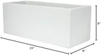 Brisbane Rectangle Fiberglass Planter Box (L:24" x W:8" x H:8", Matte White) - Image 3