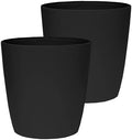 The HC Companies Aria Round Self-Watering Pot - Lightweight Plastic Planter for Herbs & More - Durable Plant Pots for Indoor Plants & Outdoor Plants (16" Matte Black, Pack of 2) by TheHCCompanies