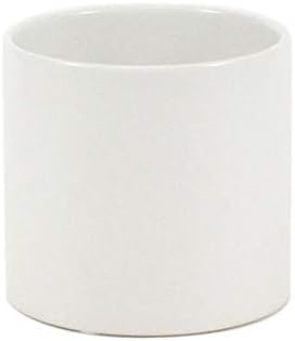 WGVI Matte White Ceramic Cylinder Vase Width 6.5" Height 6", Flower Arrangements, Candle Holder, Terrarium Planter Pot, Storage Container Organizer, Pen Brush Holder, Modern Table top Decor, 6 Pc - Image 2