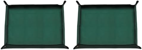 HARFINGTON 2pcs Repotting Mat 39.4" x 59.1" Oxford Cloth Waterproof Plant Repotting Mat Foldable Portable Gardening Potting Tray with Metal Buckle for Indoor Plant Change Soil, Dark Green by HARFINGTON