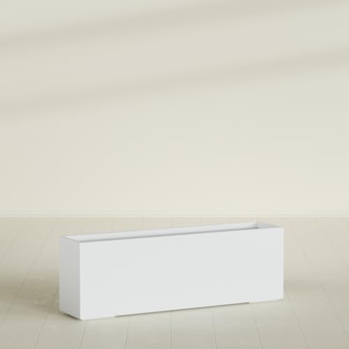 Greenline Leo Tall Rectangular Fiberglass Planter, Outdoor Planter Box - Image 3