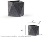 Kalif 'Rhea' 9 Inch Indoor/Outdoor Fiberstone Geometric Planter - Anthracite - Image 5
