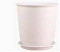Indoor/Outdoor Plant Pot, Thickened Resin Plastic Flower Pots Succulent Pots Creative Round Large Flower Pots Balcony,Home Decor,Plant Lover Gift (Color : White 4pcs, Size : Small) by Unknown