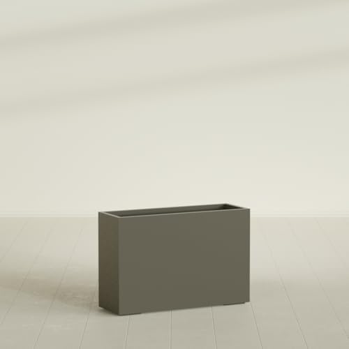 Greenline Alice Tall Rectangular Fiberglass Planter, Outdoor Planter Box - Image 3
