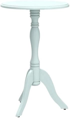 Decor Therapy Simplify Round Pedestal Accent Side Table, Chic & Compact MDF Furniture for Traditional Stylish Spaces - Antique Iced Blue - (15" x 15" x 24") - Image 4