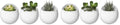 Mkono 4 Inch Wall Mounted Planter Round Ceramic Hanging Plant Holder Decorative Flower Display Vase Succulent Pots for Indoor Plants, Set of 3, White (Plants NOT Included) (Pack of 2) by Mkono