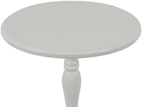 Decor Therapy Simplify Pedestal Accent Table, Satin White 15" x 15" x 24" - Image 3
