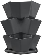 Tierra Verde 3-Tier Stackable Countertop Tabletop Modular Planter in Black by TierraVerde