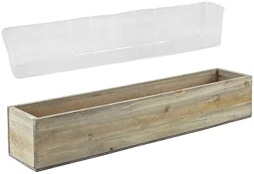 CYS EXCEL Rectangle Wood Planter Box with Removable Plastic Liner (H:4" Open:22"x5") | Multiple Size Choices Wood Rectangular Planter | Indoor Decorative Window Box by CYSEXCEL%C2%AE