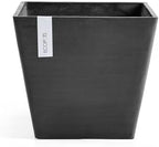 Ecopots Rotterdam Square Flower Planter, Dark Grey, 12" by ECOPOTS