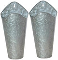 2pcs Iron Wall Mounted Flower Pots for Indoor Outdoor Garden, Galvanized Metal Round Hanging Planters, Home Patio Plant Holders Organizer by Gogogmee
