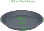 4 Pack of 16 inch Plant Saucer, Large Plant Tray, Heavy Sturdy Plant Drainage Tray for Indoors, Bird Bath Bowls, Sturdy Plastic Pot Tray for Planter 14 15 16"(Gray) - Image 2