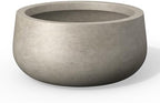 Kante Weathered Concrete Planter 20" Dia All-Weather Round Large Pot by Unknown
