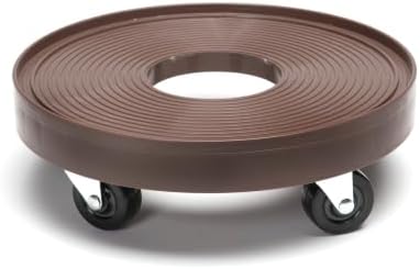 DeVaultEnterprises Devault 12 Inch Plant Dolly Multi-Pack, Heavy Duty Rolling Plant Caddy with Wheels for Large Pots and Planters, 500 lb Capacity, Made in USA (4, Espresso/Hole) by Unknown