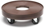 DeVaultEnterprises Devault 12 Inch Plant Dolly Multi-Pack, Heavy Duty Rolling Plant Caddy with Wheels for Large Pots and Planters, 500 lb Capacity, Made in USA (4, Espresso/Hole) by Unknown