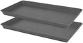 VUWEZ 2 Pack Plant Growing Nursery 1020 Trays, Plant Saucer Tray, Heavy Sturdy Seed Starting Trays, Plant Starter Trays for Indoors No Holes, Seed Starter Growing Tray (22"x11.2", Gray) by VUWEZ