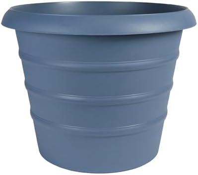 The HC Companies 20 Inch, Marina Planter Lightweight Indoor Outdoor Plastic Plant Pot for Herbs and Flowers, Slate Blue by TheHCCompanies