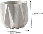 Abaodam Cement Flower Pot with Tray, Modern Simple Desktop Planter - Image 2