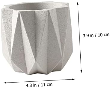 Abaodam Cement Flower Pot with Tray, Modern Simple Desktop Planter - Image 2