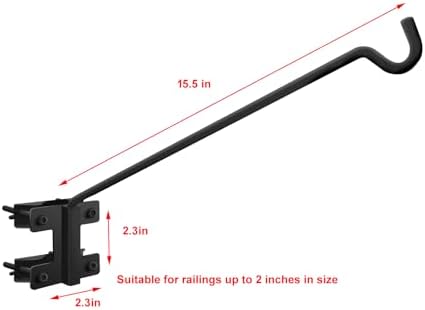 Heavy Duty Deck Hooks for Hanging Plants, Extension, Fence Hook for Flower Baskets, Bird Feeders, Wind Chimes, Outdoor Lights - Image 4