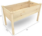 BIRASIL Outdoor Raised Garden Bed, Wood Planter Box for Vegetable Flower, Elevated Reinforced Large Garden Planters Boxes for Backyard Patio Gardening Balcony (48.5”L, Natural Wood) - Image 2
