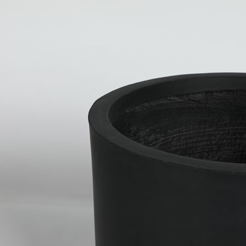 13" Round Concrete Planter Set, 13 and 16 Inch, Black - Image 4