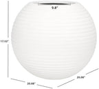 SAFAVIEH Outdoor – Mora White Ficonstone Cement Planter Pot, Fully Assembled Decorative Outdoor Planter, Smooth Orb Design, Frost-Resistant with Drainage (PAT1534C) - Image 4