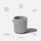 Veradek Demi Series Round Planter for Porch, Patio, Backyard | Durable Plastic-Concrete Material | Modern Décor for Tall Plants, Flowers - Image 2