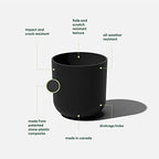 Veradek Mason Series Lima Planter - Large Round Outdoor Planter - Image 2