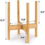Fox & Fern Mid Century Plant Stands for Indoor Planters, Bamboo, 11.8 Inch - Image 6