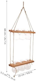 Tier Wall Mounted Wood Plant Propagation Station with Glass Vases - Image 2