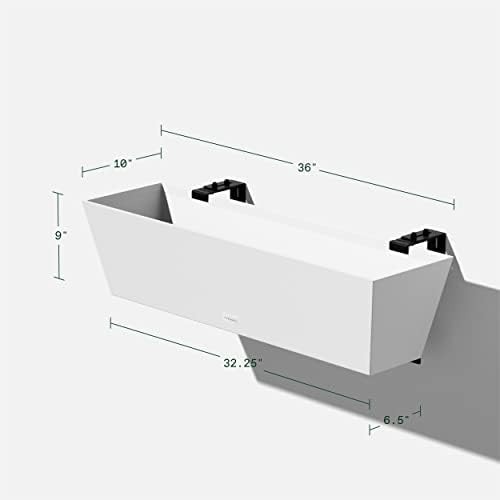 Veradek Pure Series Railing Planter - Tapered Window Box with Bracket - Image 2