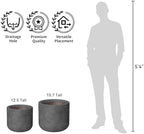 Kante Dark Gray Concrete Planter 17.3" Dia All-Weather Round XLarge Pot - Image 7