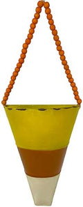 Candy Corn Decor Scone Hanging Half Planter Fall Autumn Halloween Metal Decoration Rustic Indoor Outdoor Accent Home Office Party Accessory (Wall Planter) by STC+World