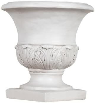 Christopher Knight Home 18.31 Inch Classical Acanthus Leaf Pedestal Urn Planter MGO Outdoor Flower Pot for Garden Patio Front Porch Entrance, Antique White - Image 4