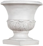 Christopher Knight Home 18.31 Inch Classical Acanthus Leaf Pedestal Urn Planter MGO Outdoor Flower Pot for Garden Patio Front Porch Entrance, Antique White - Image 4