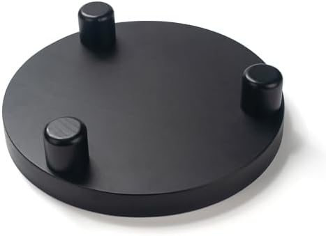 2 Pcs Wood Riser for Display, Round Wooden Tray Decor, Farmhouse Pedestal Stand, Decorative Riser Tray for Kitchen or Bathroom Counter, Black - Image 2