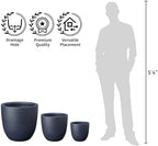 Kante 3-Pack 18" 14" 10" W Round Charcoal Concrete Planters - Image 7