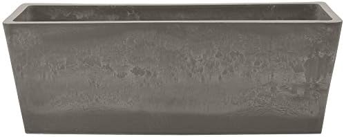 PSW Pot Collection [17.5 inch] Plastic/Stone/Wood Composite Window Box Rectangular Planter – No Drainage Hole (Drillable), Indoor/Outdoor Pot for Flowers and Vegetables, Cement Color - Image 2
