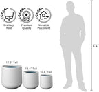 Kante 3-Pack 16.5" 13" 9.4" W Round White Concrete Planters - Image 4